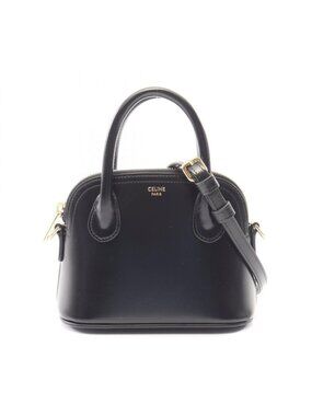 Celine Handbag Mini Honorin 2-Way Black Leather